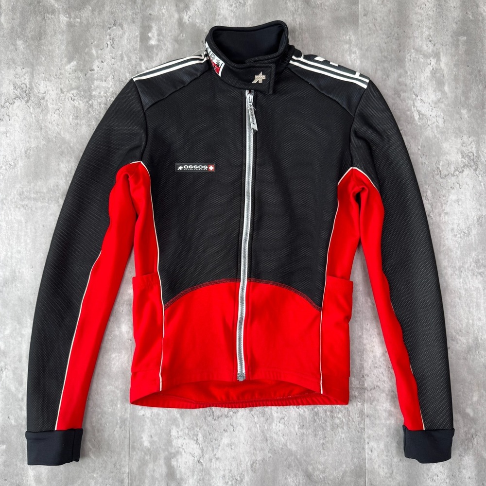 Assos airJack 851 Cycling Jacket Mens Small Red Black Winter Softshell Bike
